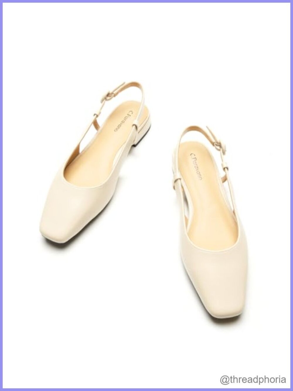 Square Toe Slingback Flats Women Closed Sandal Dressy Shoes